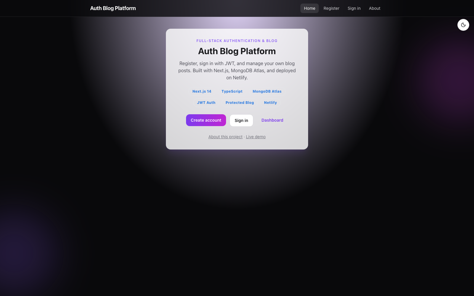 Auth Blog Platform