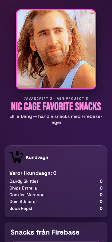 Nic Cage Snacks Shop — Mobile view